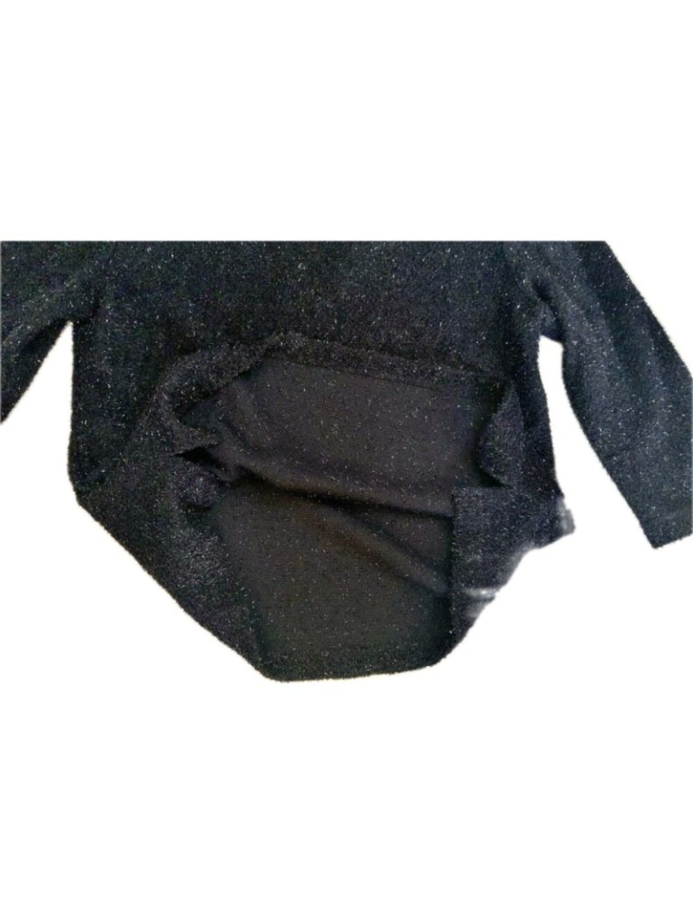 Womens Dressbarn Black holiday party Metallic Blouse V-neck Sz M 3/4 Sleeve Top - Picture 5 of 7